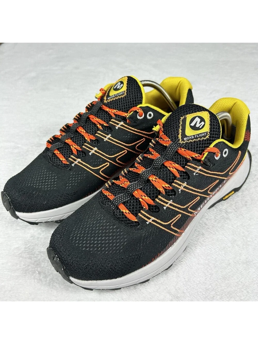 Merrell Moab Flight Trail Running Shoes Mens Size 10.5 Black/Sulphur J067531 New